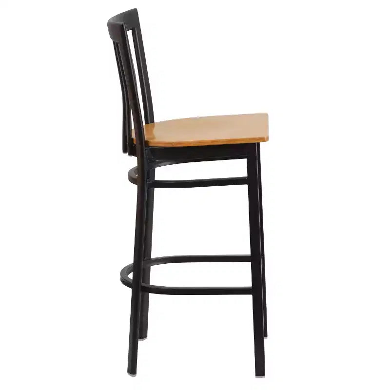 Emma and Oliver 2 Pack School House Back Metal Restaurant Barstool