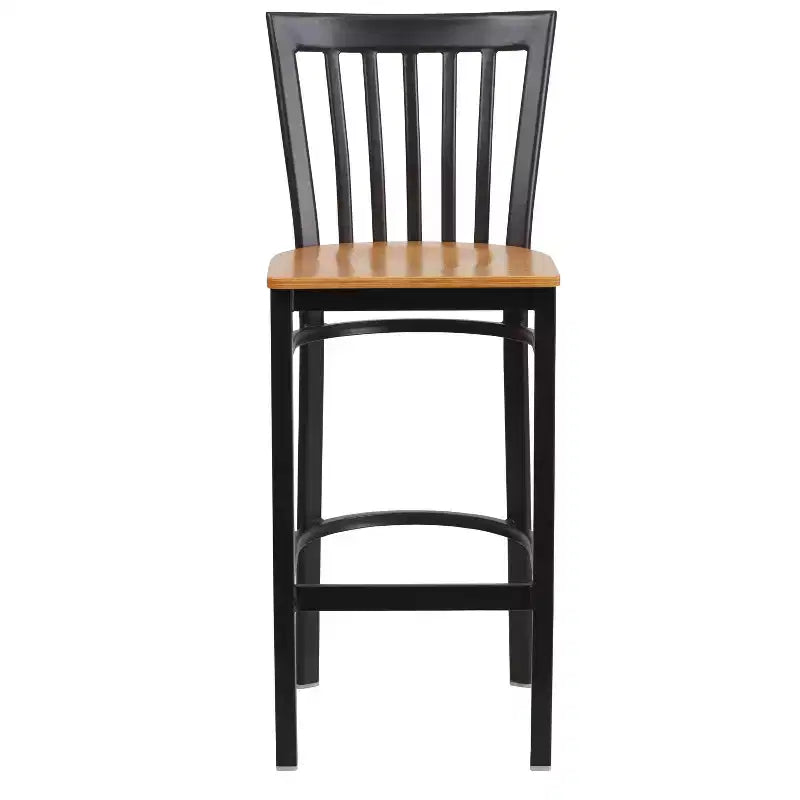 Emma and Oliver 2 Pack School House Back Metal Restaurant Barstool