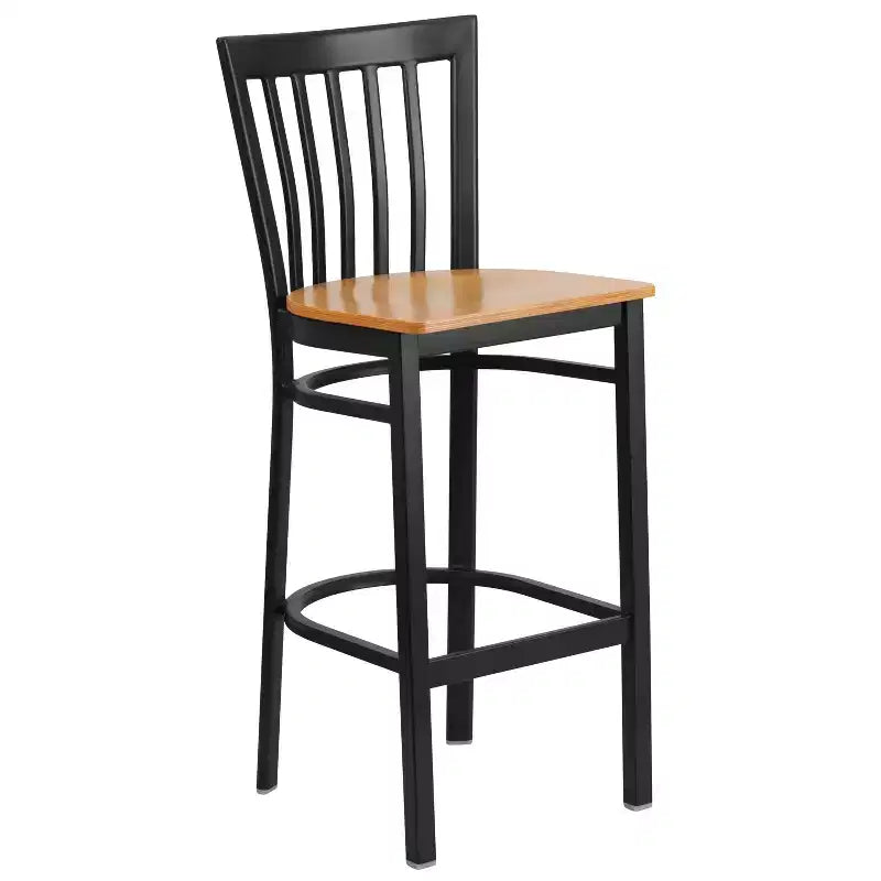 Emma and Oliver 2 Pack School House Back Metal Restaurant Barstool