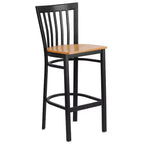 Emma and Oliver 2 Pack School House Back Metal Restaurant Barstool
