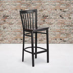 Emma and Oliver 2 Pack School House Back Metal Restaurant Barstool