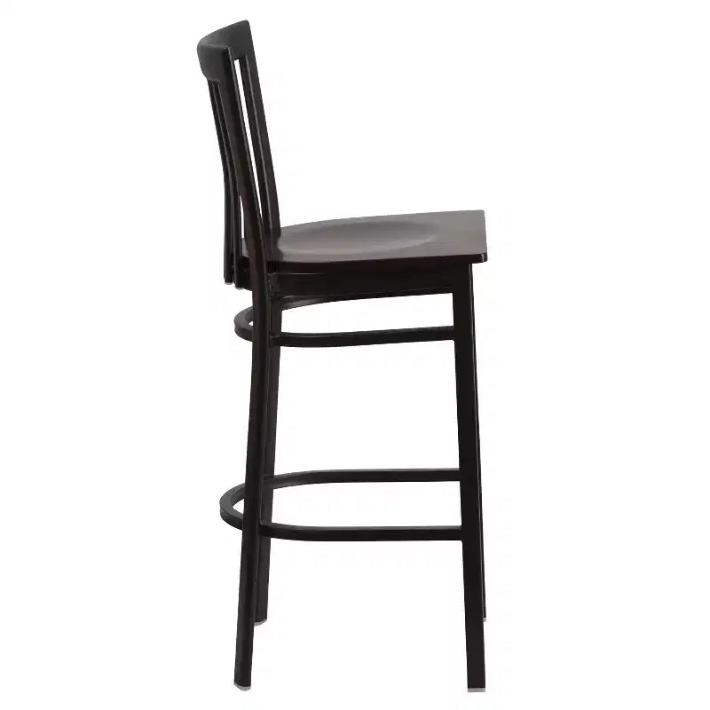 Emma and Oliver 2 Pack School House Back Metal Restaurant Barstool
