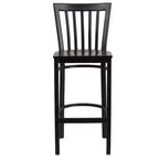 Emma and Oliver 2 Pack School House Back Metal Restaurant Barstool