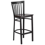 Emma and Oliver 2 Pack School House Back Metal Restaurant Barstool