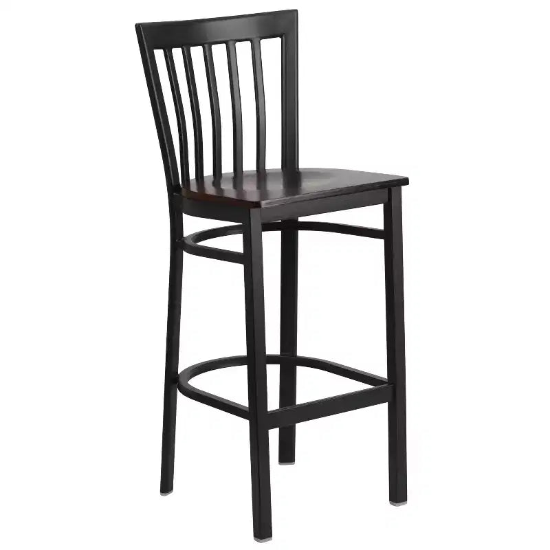 Emma and Oliver 2 Pack School House Back Metal Restaurant Barstool