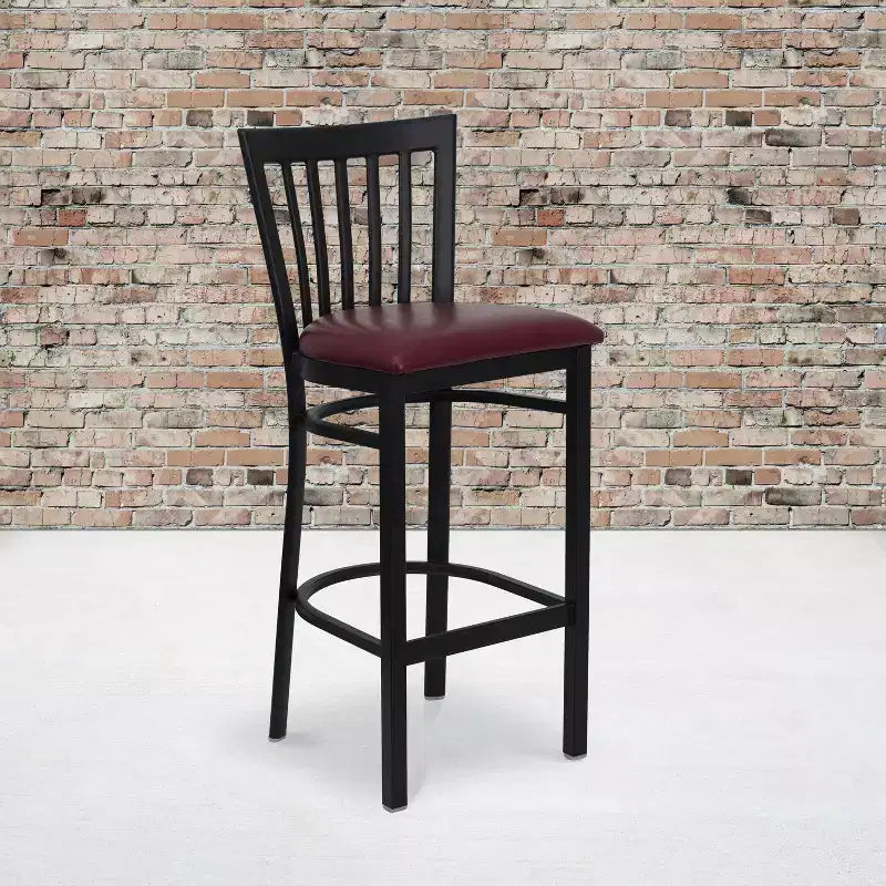 Emma and Oliver 2 Pack School House Back Metal Restaurant Barstool