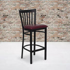 Emma and Oliver 2 Pack School House Back Metal Restaurant Barstool