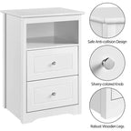 Yaheetech Woodenll End Table with Storage Drawers and Open Shelf for Bedroom, Living Room