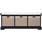 Banc de rangement SAFAVIEH Fiorello 3 tiroirs avec coussin - 47,3 L x 15 P x 19 H - 47Lx15Px19H
