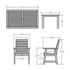 HIGHWOOD PROFESSIONAL Set da pranzo da esterno 7 pezzi 42x72