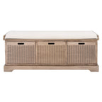 Banc de rangement SAFAVIEH Fiorello 3 tiroirs avec coussin - 47,3 L x 15 P x 19 H - 47Lx15Px19H