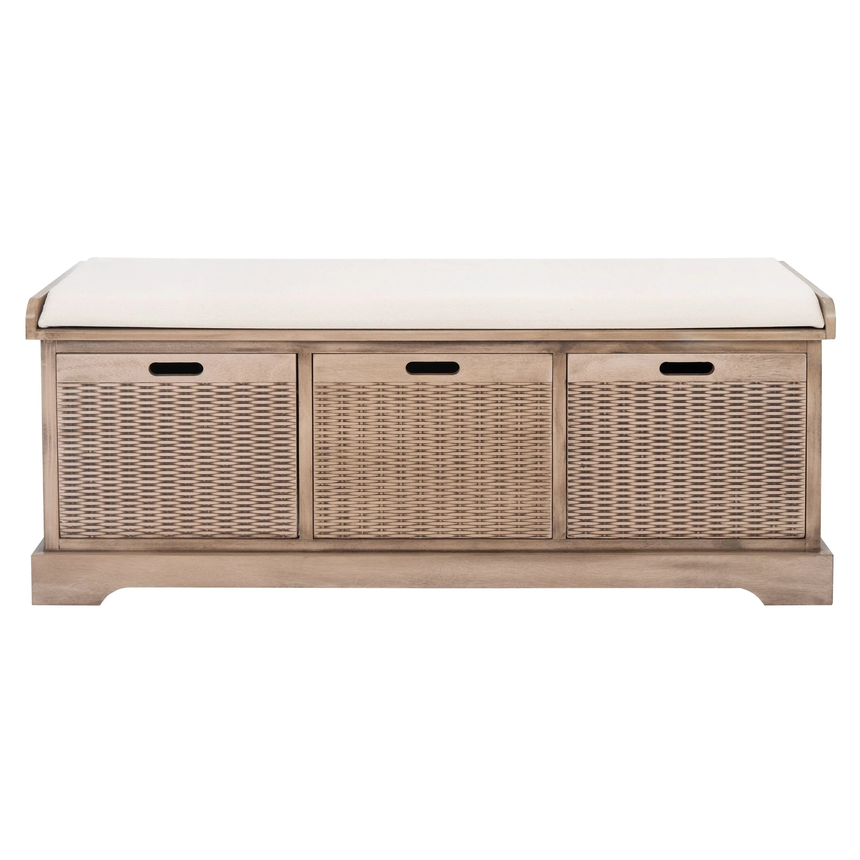 Banc de rangement SAFAVIEH Fiorello 3 tiroirs avec coussin - 47,3 L x 15 P x 19 H - 47Lx15Px19H