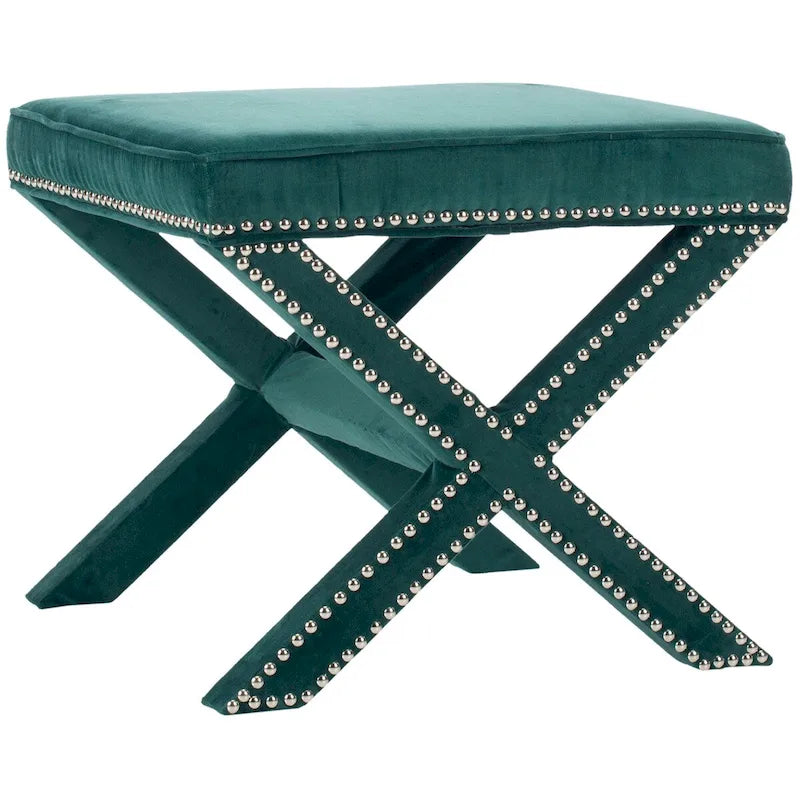 SAFAVIEH Shavonne Ottoman banc en X