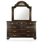 Commode traditionnelle à 9 tiroirs et miroir, 2 pièces