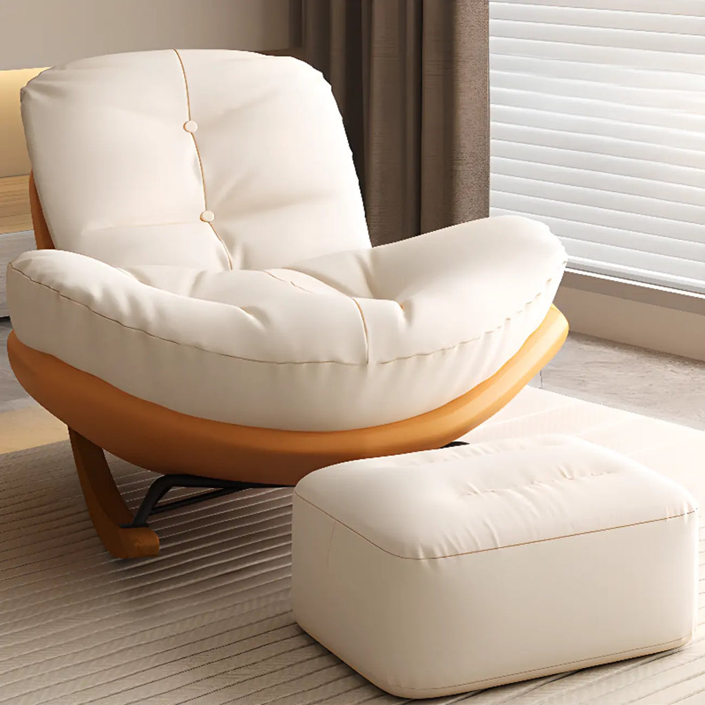 Fauteuil à bascule scandinave rembourré avec ottoman en option