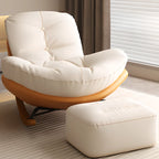 Fauteuil à bascule scandinave rembourré avec ottoman en option