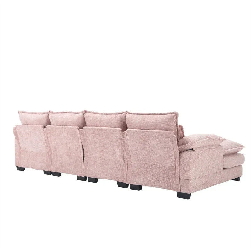 Canapé modulable Cloud pour salon, canapé d'angle moderne en chenille/boucle, canapé convertible modulable confortable avec double méridienne