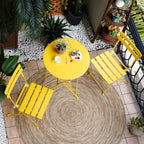 Set bistro pieghevole in metallo da 3 pezzi, set conversazione resistente alle intemperie per esterni/interni, per patio, cortile, giardino