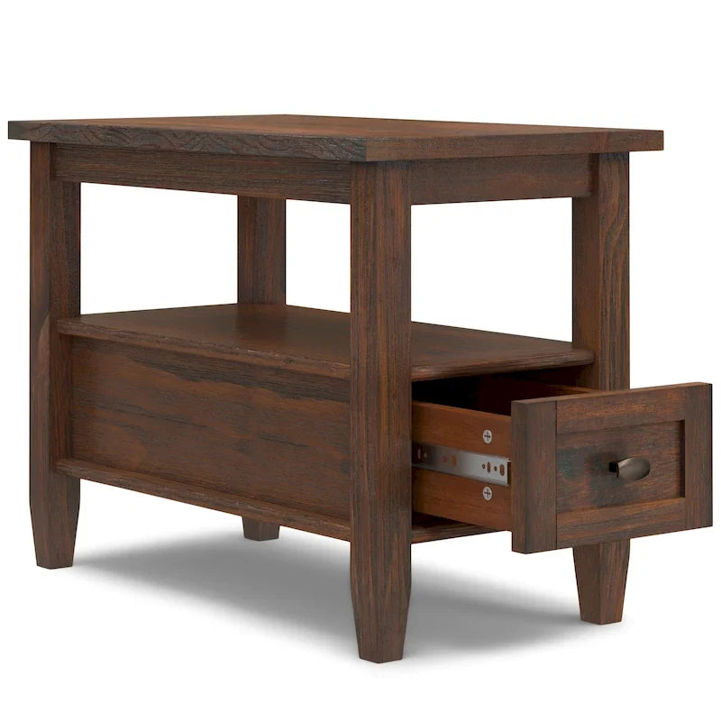 WYNDENHALL Norfolk Table d'appoint étroite de style transitionnel rectangulaire en bois massif, 35,5 cm de large – 35,5 cm de large