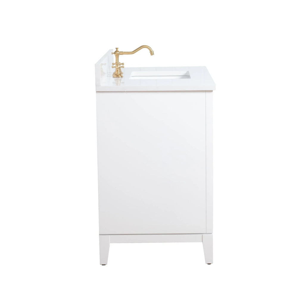 Meuble-lavabo Vanity Art avec évier en céramique et dessus en marbre reconstitué