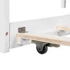 Lit plateforme en L moderne blanc de taille double avec lit gigogne et tiroirs pour chambre à coucher