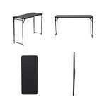 COSCO 20 x 48 Adjustable Height Folding Resin Utility Table, Black