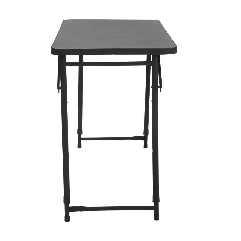 COSCO 20 x 48 Adjustable Height Folding Resin Utility Table, Black