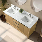 Meuble-lavabo Vanity Art avec évier en céramique et dessus en marbre reconstitué