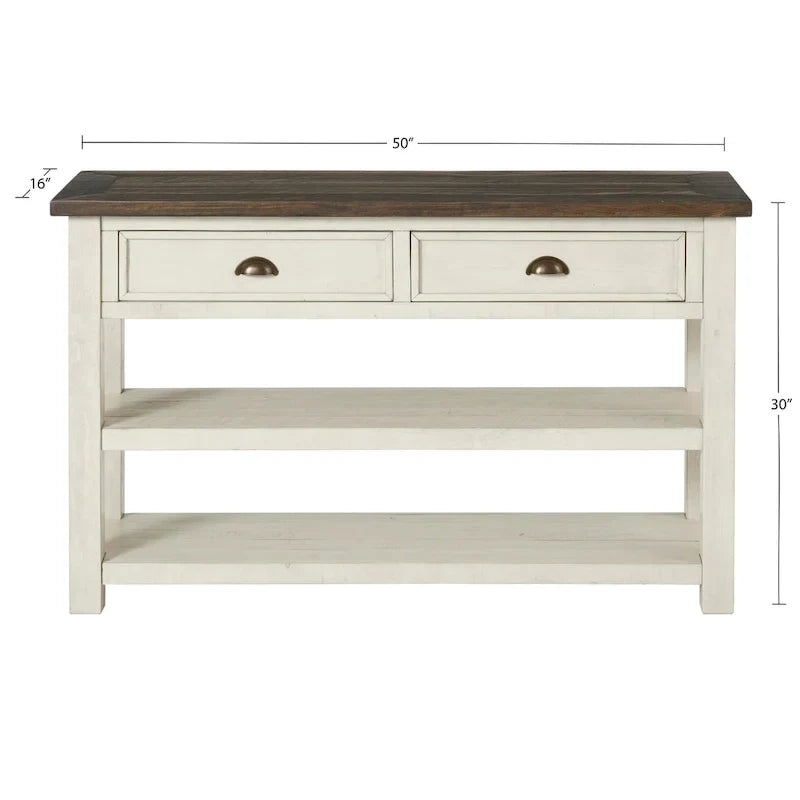 The Gray Barn Downington Table console de canapé à 2 tiroirs en bois massif