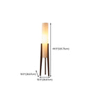 Vintage Wooden Torch LED Floor Lamps with Fabric Shade