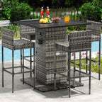 Moasis Set di Mobili da Esterno con Bar in Vimini 5 Pezzi - 5 PZ