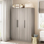 Armoire de rangement en bois avec 6 cubes de rangement et tringle à vêtements
