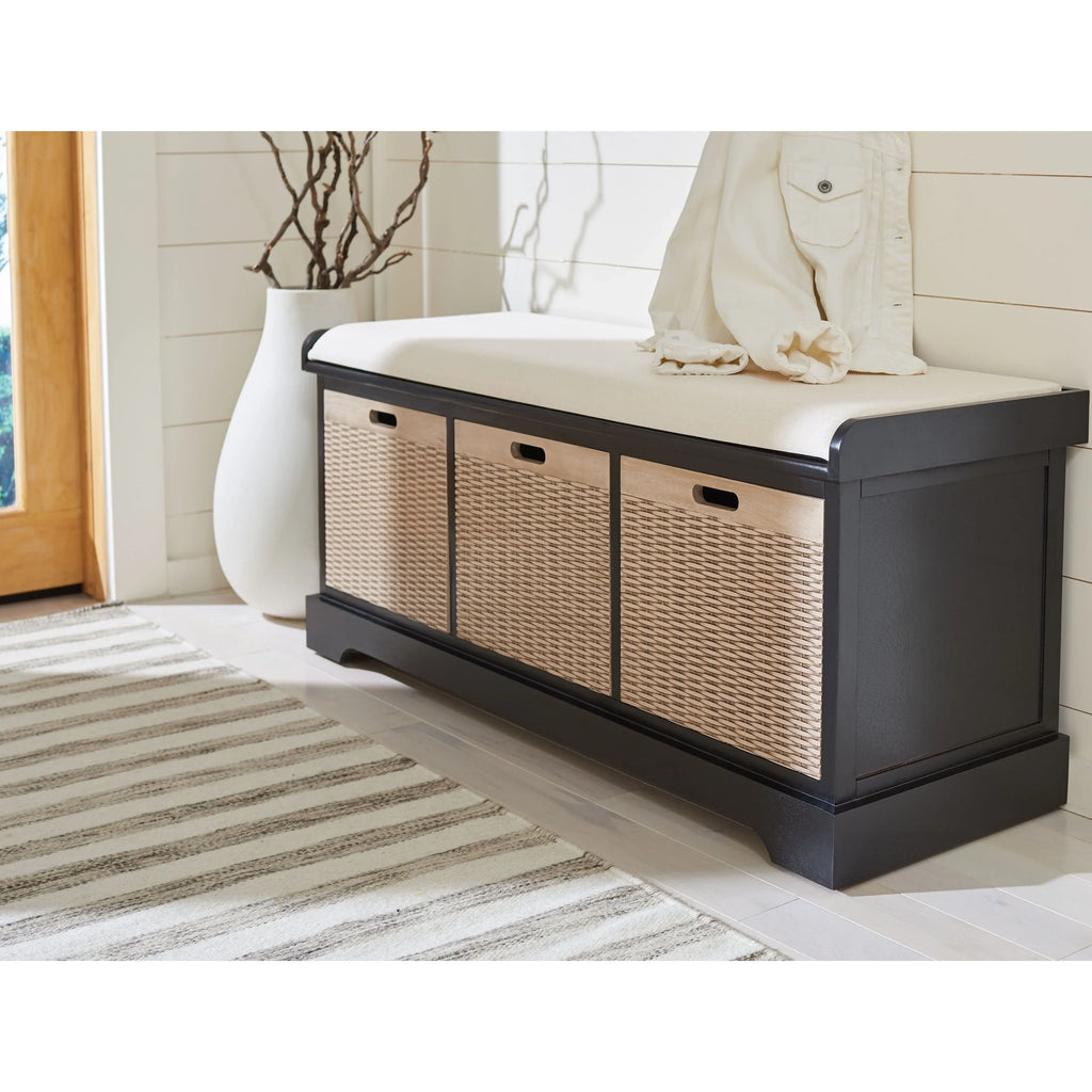 Banc de rangement SAFAVIEH Fiorello 3 tiroirs avec coussin - 47,3 L x 15 P x 19 H - 47Lx15Px19H