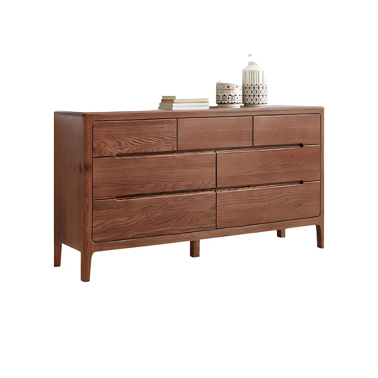 Commode double traditionnelle en bois de chêne naturel pour chambre à coucher