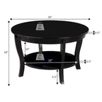 Table basse ronde avec étagère