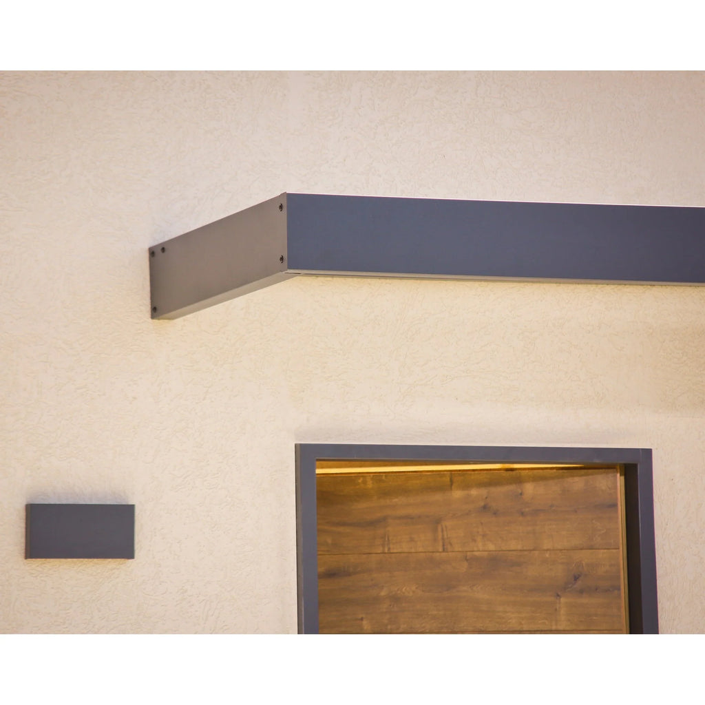Auvent Sophia gris transparent pour portes et fenêtres de 0,9 m