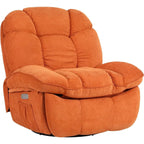 Fauteuil inclinable pivotant XINMICS, Fauteuils inclinables à bascule de massage avec fonction chauffante, ports USB, USB-C et pochette latérale