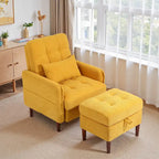 Fauteuil de salon moderne UIXE avec pouf de rangement et dossier réglable