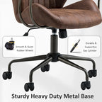 Chaise de bureau ergonomique en suède avec support lombaire