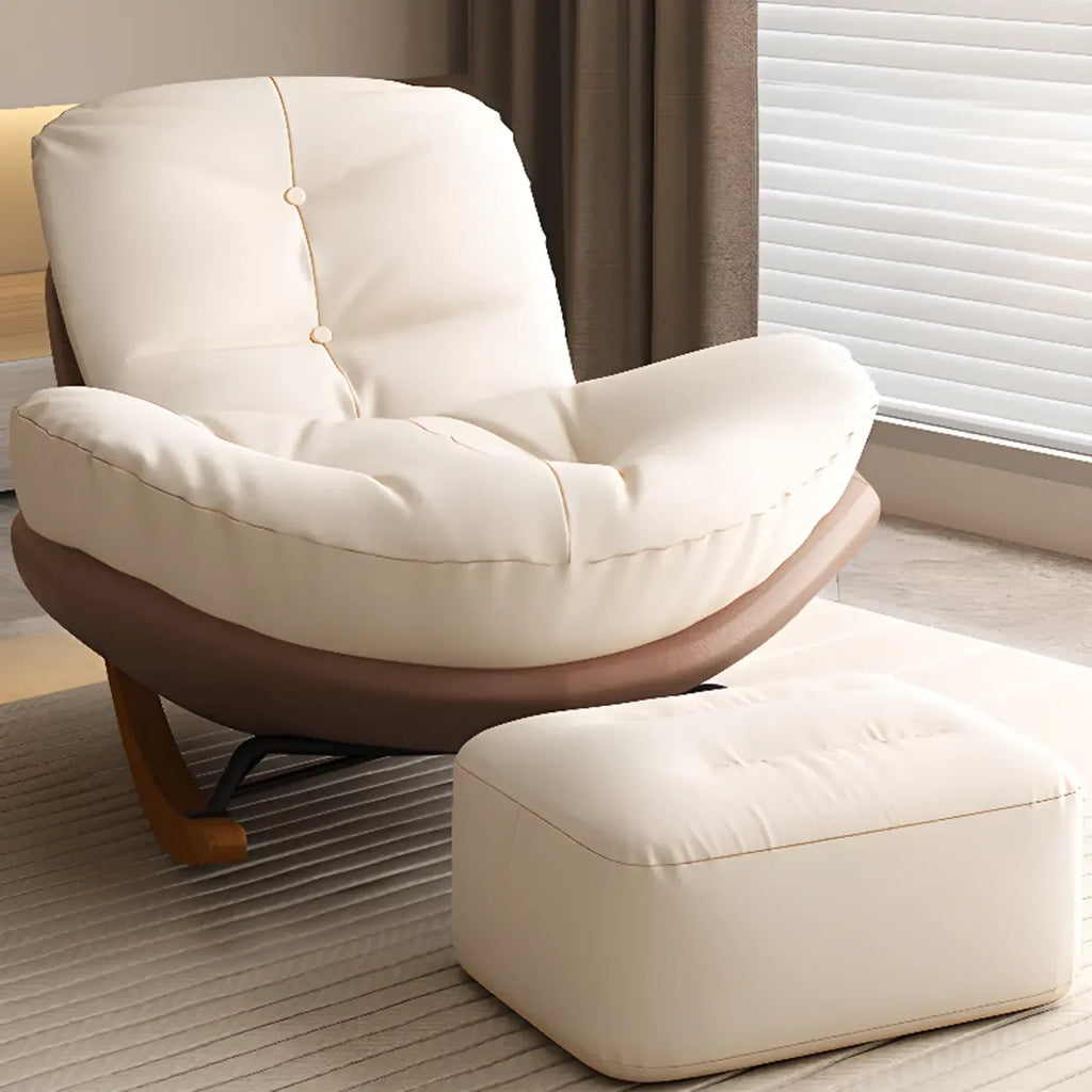 Fauteuil à bascule scandinave rembourré avec ottoman en option