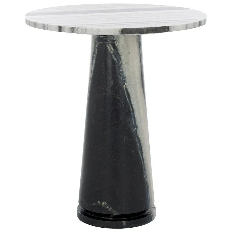 Table d'appoint ronde haute en marbre SAFAVIEH Couture Ghicu - 56 cm L x 53 cm P x 61 cm H - 21Wx21Dx24H