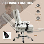 Fauteuil de bureau massant, chauffant et inclinable en microfibre Vinsetto avec vibrations
