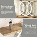 Console de style vintage avec base géométrique, table de couloir en bois