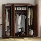 Palace Imports Armadio Kyle a 4 Ante in 100% Legno Massello con Ante in Legno Massello o a Specchio