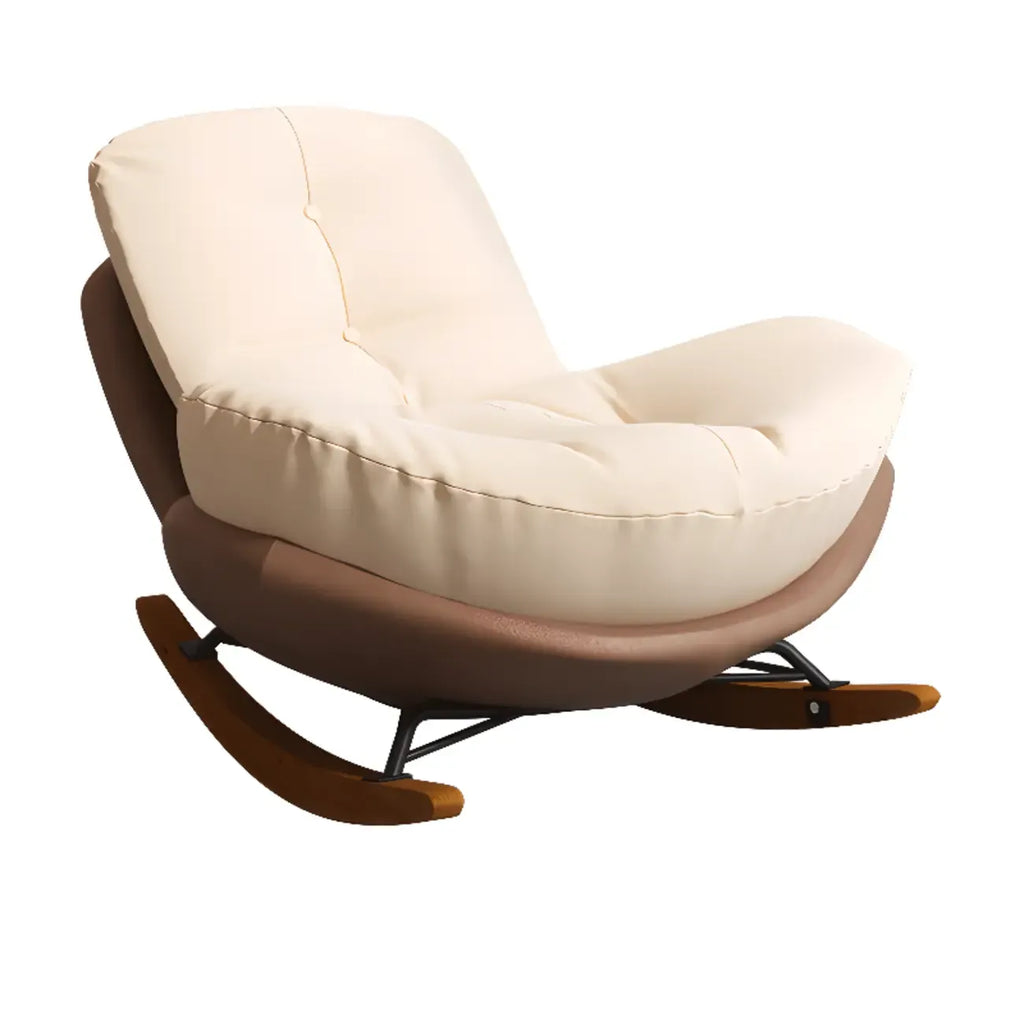 Fauteuil à bascule scandinave rembourré avec ottoman en option