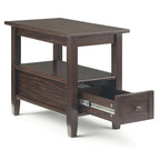 WYNDENHALL Norfolk Table d'appoint étroite de style transitionnel rectangulaire en bois massif, 35,5 cm de large – 35,5 cm de large
