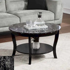 Table basse ronde avec étagère