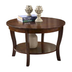 Table basse ronde avec étagère