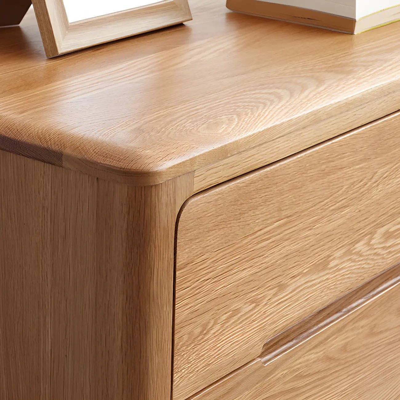Commode double traditionnelle en bois de chêne naturel pour chambre à coucher