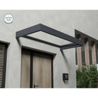 Auvent Sophia gris transparent pour portes et fenêtres de 0,9 m